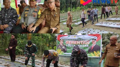 Polres Nias Selatan Bersama Forkopimda Gelar Penanaman Jagung Serentak 1 Juta Hektar untuk Wujudkan Swasembada Pangan 2025