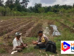 Dukung Ketahanan Pangan, Bhabinkamtibmas Polsek Stabat Sambangi Petani di Desa Pantai Gemi