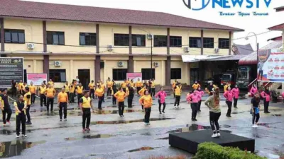 Polres Pematangsiantar Gelar Senam Aerobik Bersama Bhayangkari