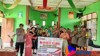 Kapolsek Bosar Maligas Hadiri Ibadah Minggu di GKPI Pasar Baru, Sampaikan Himbauan Kamtibmas