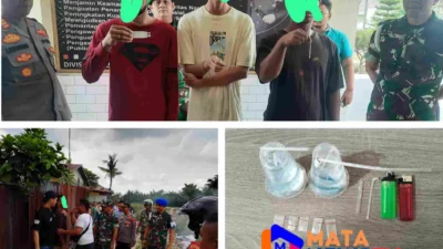 TNI, Polisi, dan Koramil Gelar Razia Kampung Narkoba di Pangkalan Brandan, Tiga Pengguna Diamankan