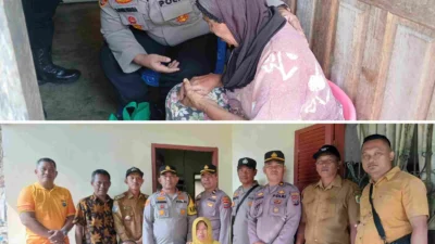 Polsek Perbaungan Berikan Bantuan Sembako kepada Warga Kurang Mampu dan Penderita Sakit Menahun