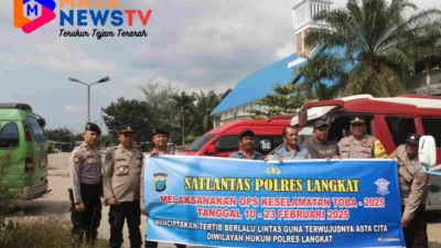 Sat Binmas Polres Langkat Sosialisasikan Keselamatan Berlalu Lintas kepada Sopir Angkutan Umum
