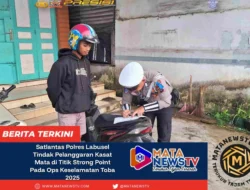 Satlantas Polres Labusel Tindak Pelanggaran Kasat Mata di Titik Strong Point Ops Keselamatan Toba 2025