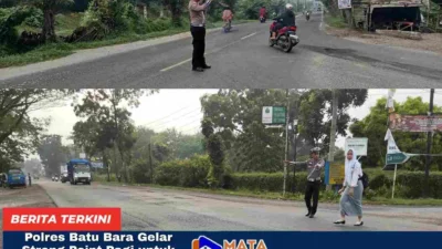 Polres Batu Bara Gelar Strong Point Pagi untuk Antisipasi Kemacetan dan Keamanan Lalu Lintas