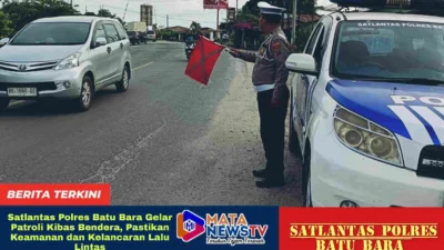 Satlantas Polres Batu Bara Gelar Patroli Kibas Bendera, Pastikan Keamanan dan Kelancaran Lalu Lintas
