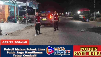 Patroli Malam Polsek Lima Puluh Jaga Kamtibmas, Wilayah Hukum Tetap Kondusif