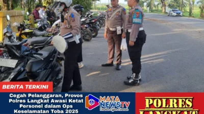 Cegah Pelanggaran, Provos Polres Langkat Awasi Ketat Personel dalam Ops Keselamatan Toba 2025