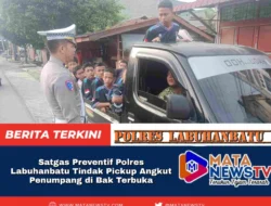 Satgas Preventif Polres Labuhanbatu Tindak Pickup Angkut Penumpang di Bak Terbuka