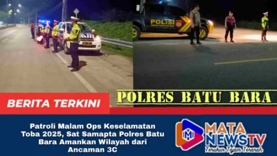Patroli Malam Ops Keselamatan Toba 2025, Sat Samapta Polres Batu Bara Amankan Wilayah dari Ancaman 3C