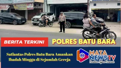 Satlantas Polres Batu Bara Amankan Ibadah Minggu di Sejumlah Gereja