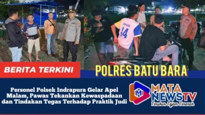 Personel Polsek Indrapura Gelar Apel Malam, Pawas Tekankan Kewaspadaan dan Tindakan Tegas Terhadap Praktik Judi