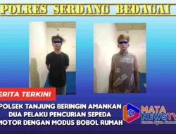 Polsek Tanjung Beringin Amankan Dua Pelaku Pencurian Sepeda Motor dengan Modus Bobol Rumah