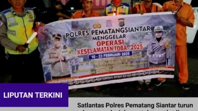 Satlantas Polres Pematang Siantar Gelar Sosialisasi dan Bagikan Brosur dalam Operasi Keselamatan Toba 2025