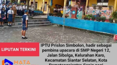 Kapolsek Siantar Selatan Menjadi Pembina Upacara di SMPN 12, Beri Motivasi dan Pesan Penting kepada Siswa