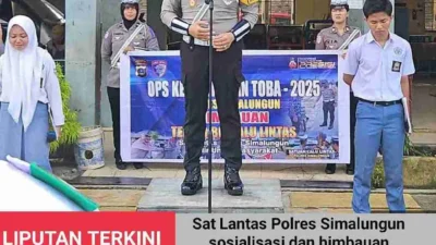 Sat Lantas Polres Simalungun Gelar Sosialisasi Keselamatan Berkendara di SMK Satria Budi Perdagangan