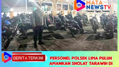 Personel Polsek Lima Puluh Amankan Sholat Tarawih di Masjid Al Ikhlas