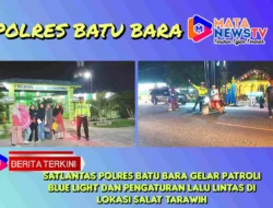 Satlantas Polres Batu Bara Gelar Patroli Blue Light dan Pengaturan Lalu Lintas di Lokasi Salat Tarawih