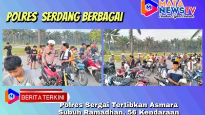 Polres Sergai Tertibkan Asmara Subuh Ramadhan, 56 Kendaraan Bermotor Ditilang