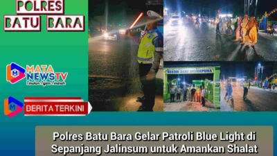 Polres Batu Bara Gelar Patroli Blue Light di Sepanjang Jalinsum untuk Amankan Shalat Tarawih