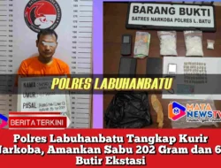 Polres Labuhanbatu Tangkap Kurir Narkoba, Amankan Sabu 202 Gram dan 60 Butir Ekstasi