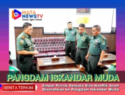 Empat Pucuk Senjata Sisa Konflik Aceh Diserahkan ke Pangdam Iskandar Muda