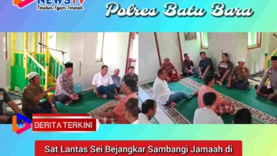 Sat Lantas Sei Bejangkar Sambangi Jamaah di Masjid Al Amin, Sampaikan Pesan Tertib Lalu Lintas di Bulan Ramadan
