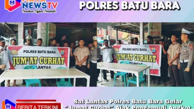 Sat Lantas Polres Batu Bara Gelar “Jumat Curhat” Ajak Pengemudi Angkot Tertib Berlalu Lintas di Bulan Ramadhan