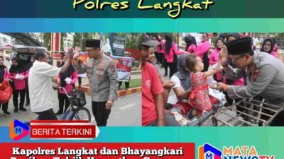 Kapolres Langkat dan Bhayangkari Bagikan Takjil, Hangatkan Suasana Ramadhan dengan Aksi Sosial