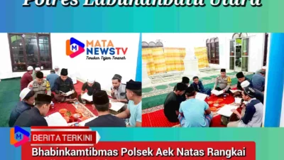 Bhabinkamtibmas Polsek Aek Natas Rangkai Silaturahmi dengan Warga Lewat Shalat Tarawih dan Tadarus Bersama