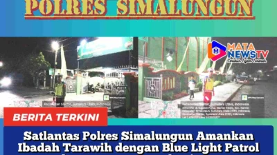 Satlantas Polres Simalungun Amankan Ibadah Tarawih dengan Blue Light Patrol dan Pengaturan Lalu Lintas