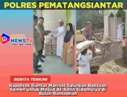 Kapolsek Siantar Marihat Salurkan Bantuan Semen untuk Masjid Al-Amin Sidomulyo di Bulan Ramadhan