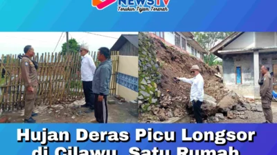 Hujan Deras Picu Longsor di Cilawu, Satu Rumah Warga Terdampak