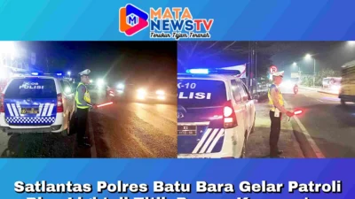 Satlantas Polres Batu Bara Gelar Patroli Blue Light di Titik Rawan Kemacetan dan Kecelakaan