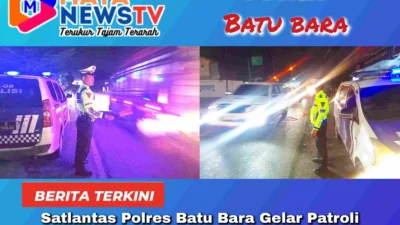 Satlantas Polres Batu Bara Gelar Patroli Blue Light di Titik Rawan Kecelakaan dan Kemacetan