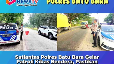 Satlantas Polres Batu Bara Gelar Patroli Kibas Bendera, Pastikan Keamanan dan Kelancaran Lalu Lintas di Wilayah Rawan