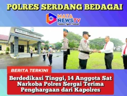 Berdedikasi Tinggi, 14 Anggota Sat Narkoba Polres Sergai Terima Penghargaan dari Kapolres