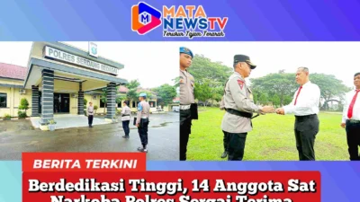 Berdedikasi Tinggi, 14 Anggota Sat Narkoba Polres Sergai Terima Penghargaan dari Kapolres