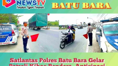 Satlantas Polres Batu Bara Gelar Patroli Kibas Bendera, Antisipasi Kejahatan Jalanan dan Balap Liar