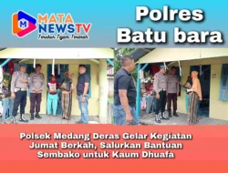 Polsek Medang Deras Gelar “Jumat Berkah”, Salurkan Bantuan Sembako kepada Kaum Dhuafa