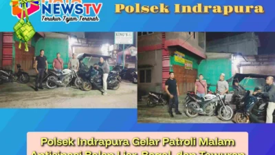 Polsek Indrapura Gelar Patroli Malam Antisipasi Balap Liar, Begal, dan Tawuran