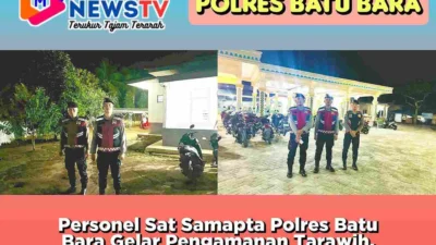Personel Sat Samapta Polres Batu Bara Gelar Pengamanan Tarawih, Pastikan Situasi Aman dan Kondusif