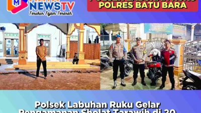 Polsek Labuhan Ruku Gelar Pengamanan Sholat Tarawih di 20 Masjid, Ibadah Berjalan Kondusif