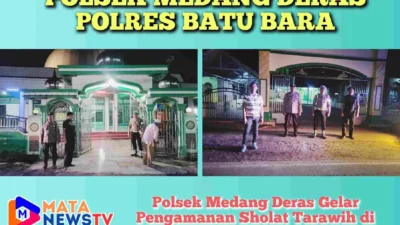 Polsek Medang Deras Gelar Pengamanan Sholat Tarawih di Bulan Suci Ramadan 1446 H