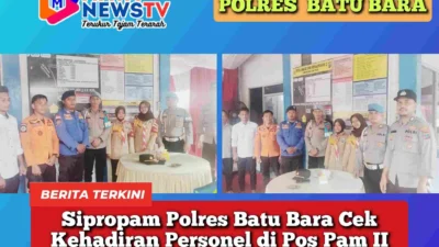 Sipropam Polres Batu Bara Cek Kehadiran Personel di Pos Pam II Simpang 4 Lima Puluh