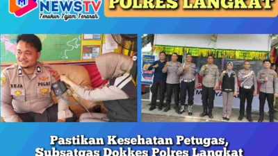 Pastikan Kesehatan Petugas, Subsatgas Dokkes Polres Langkat Gelar Patroli Medis ke Pos Pelayanan