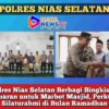 Polres Nias Selatan Berbagi Bingkisan Lebaran untuk Marbot Masjid, Perkuat Silaturahmi di Bulan Rama...
