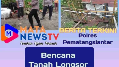 Kapolsek Siantar Martoba Tinjau Lokasi Tanah Longsor di Kelurahan Bah Sorma