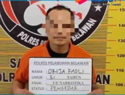 Sat Narkoba Polres Pelabuhan Belawan Bekuk Pengedar Narkoba Jenis Sabu-Sabu di Titi Papan