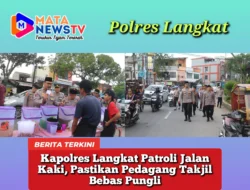Kapolres Langkat Patroli Jalan Kaki, Pastikan Pedagang Takjil Bebas Pungli,